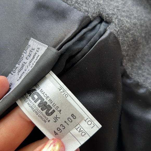 Vintage Christian Dior pure wool dark charcoal gray peacoat size - Picture 16 of 17